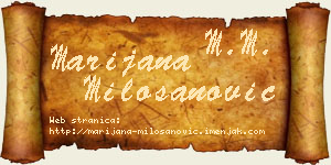 Marijana Milošanović vizit kartica